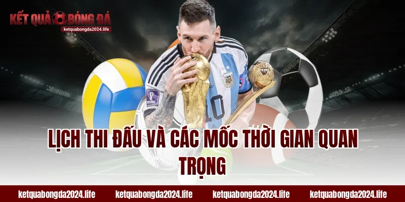 Lịch thi đấu và các mốc thời gian quan trọng